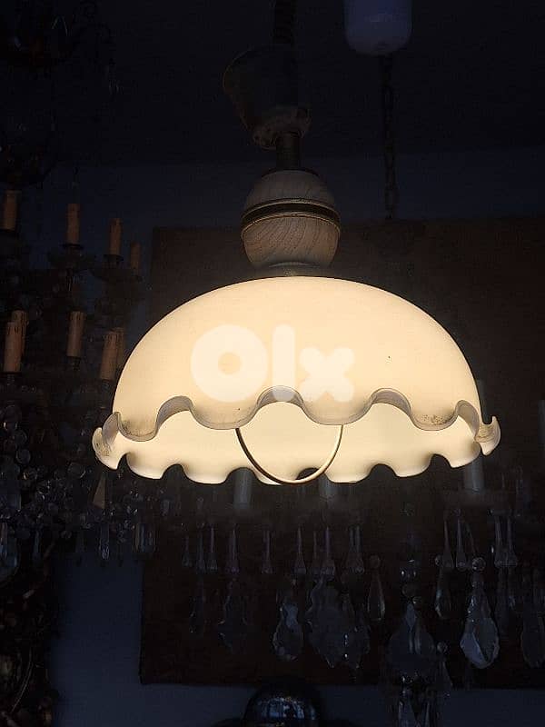 vintage opaline chandelier 1