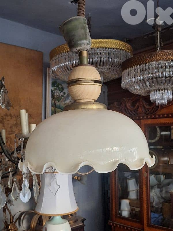 vintage opaline chandelier 3