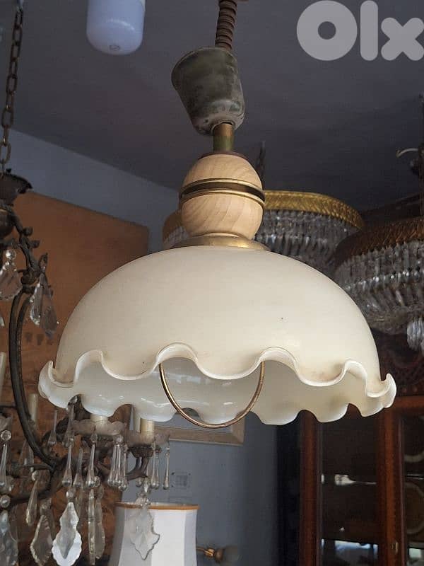 vintage opaline chandelier 4