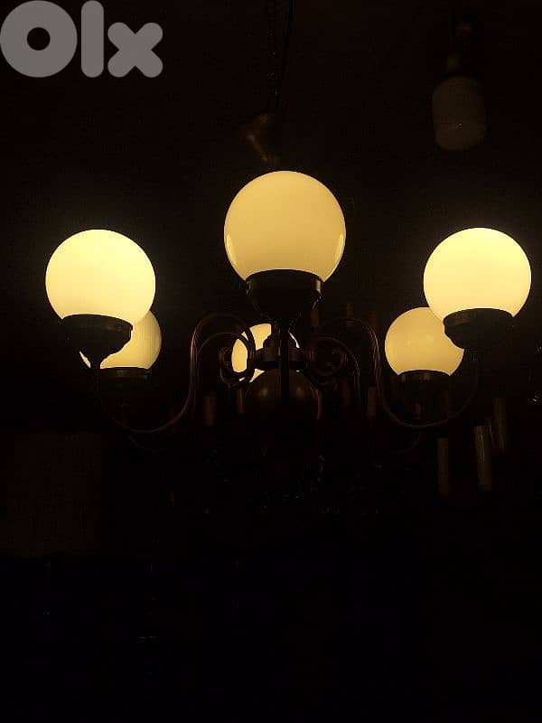 opaline bronze flemish chandelier 1