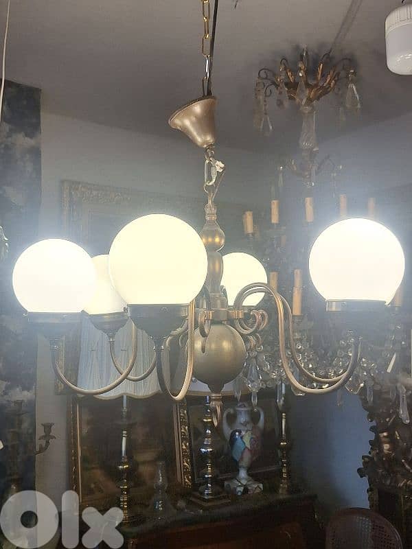 opaline bronze flemish chandelier 2