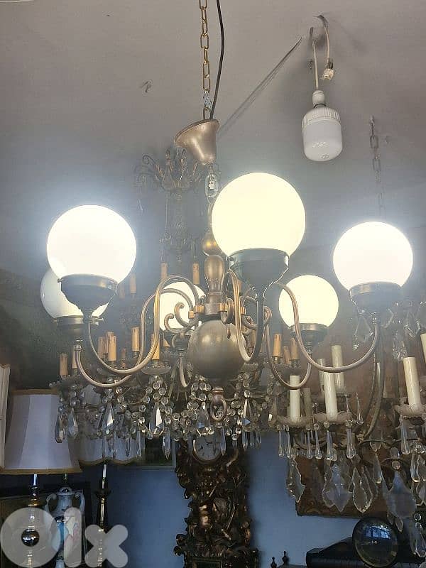 opaline bronze flemish chandelier 3