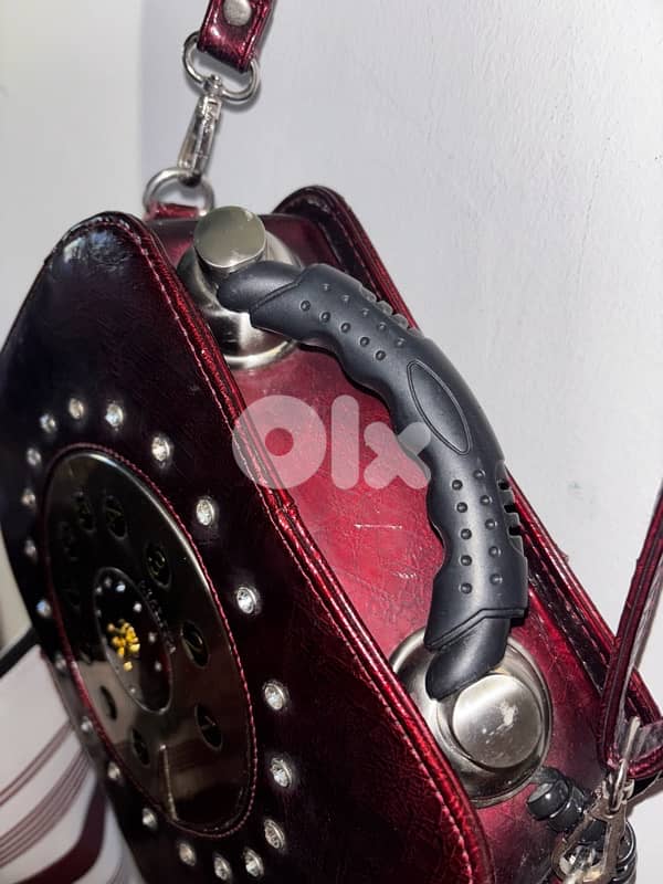 Burgundy Handbag In The Form Of Phone 2