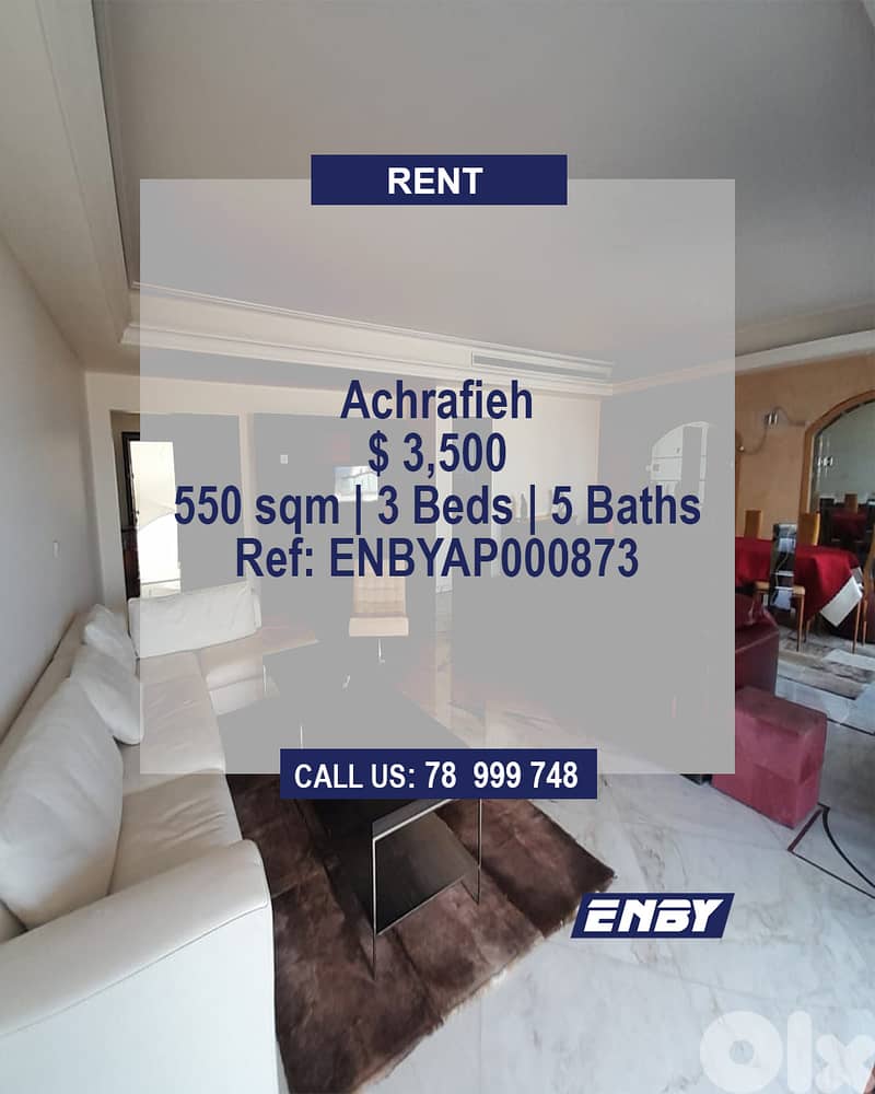Apartment for Rent in Achrafieh | Terrace | Jaccuzi | Sursock 0