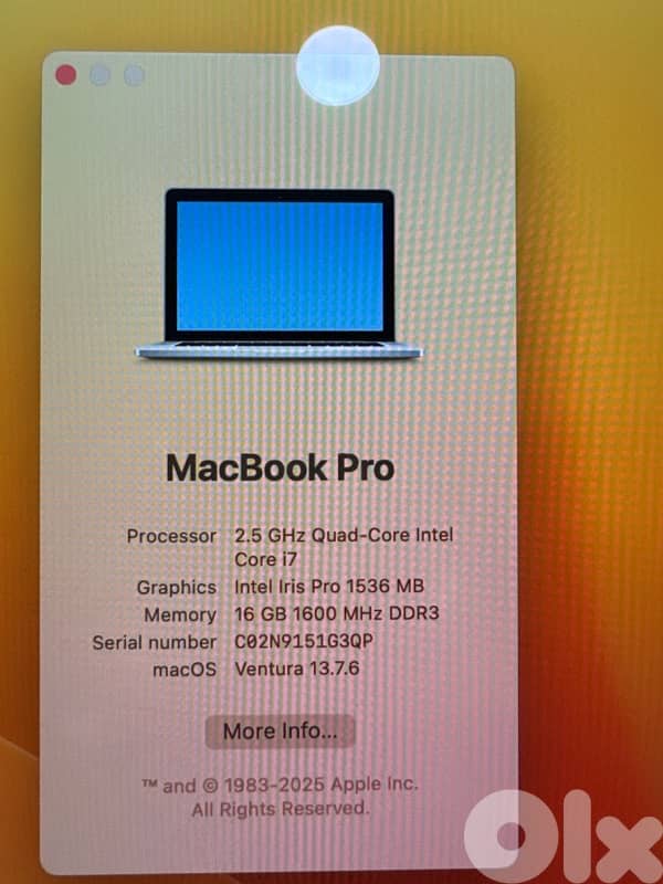 Macbook Pro 15 inch Mid 2014 500GB 16 GB RAM 6