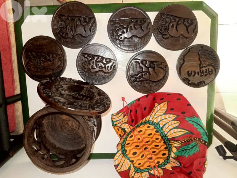 Africa Carved Coaster Set 3
