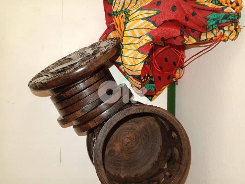 Africa Carved Coaster Set 4