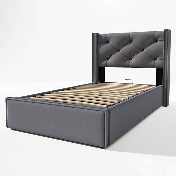 Single Bed, 90 x 200 cm, with Metal Slatted Base 2