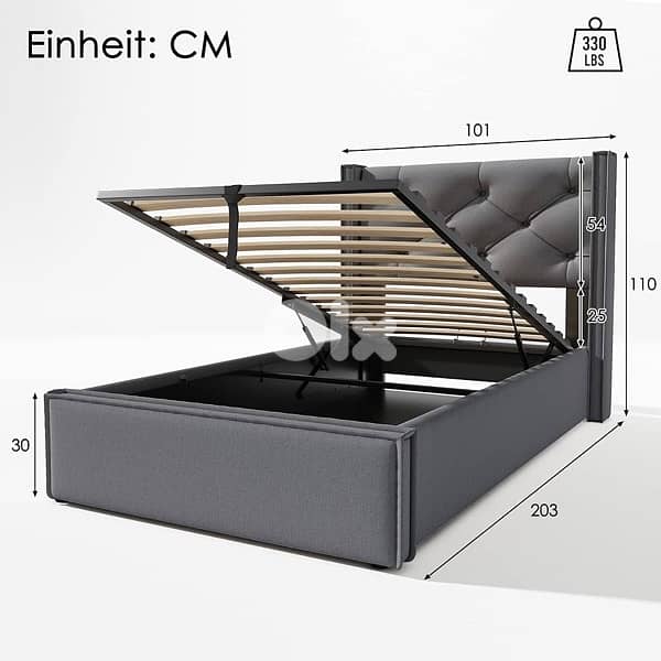 Single Bed, 90 x 200 cm, with Metal Slatted Base 5