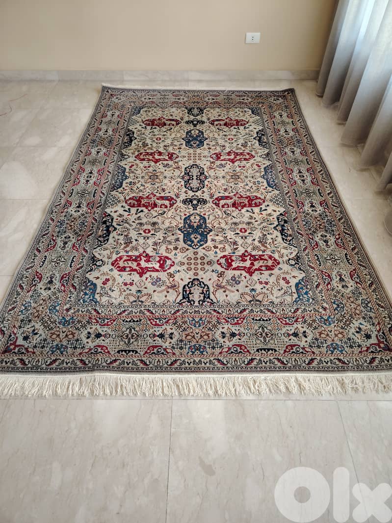 Premium Na'in carpet wool and silk 270 by 175 0