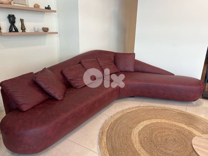 burgundy Sofa 0