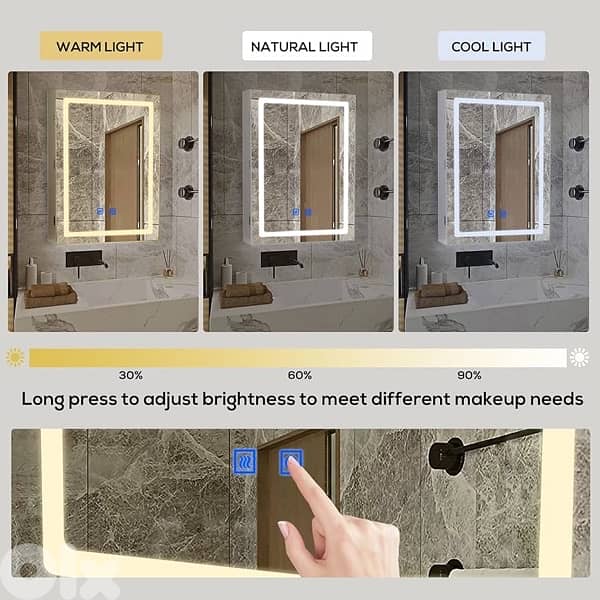 bathroom cabinet with led mirror 2