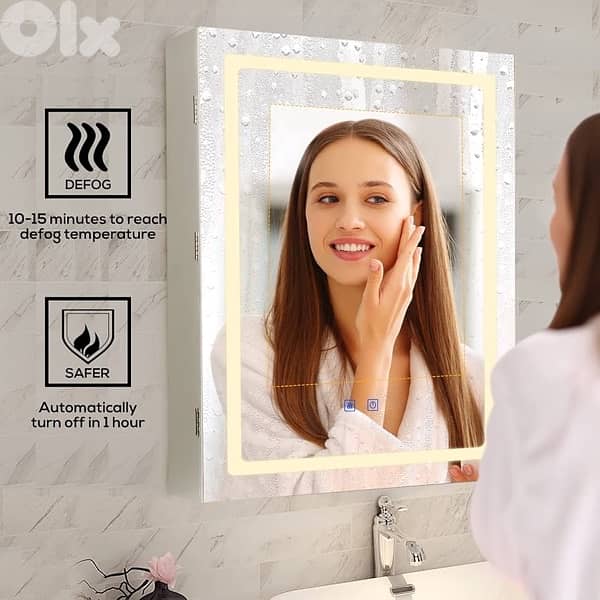 bathroom cabinet with led mirror 3