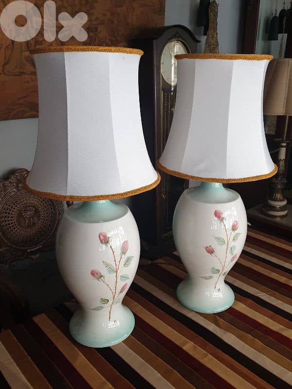 2 italian signed porcelain lamps 1