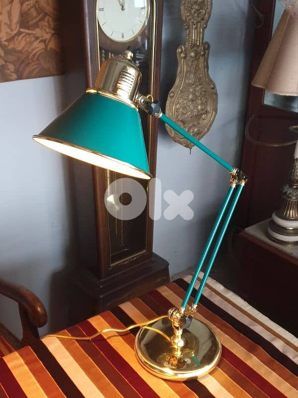 english green brass desk lamp 1