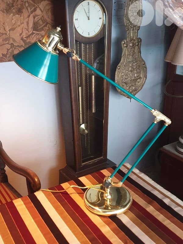 english green brass desk lamp 2