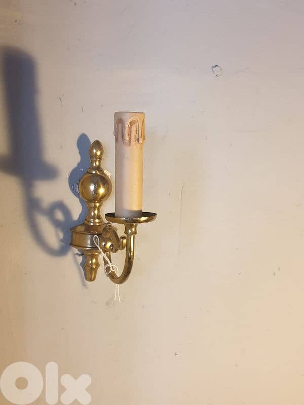 pair of brass wall lights 1