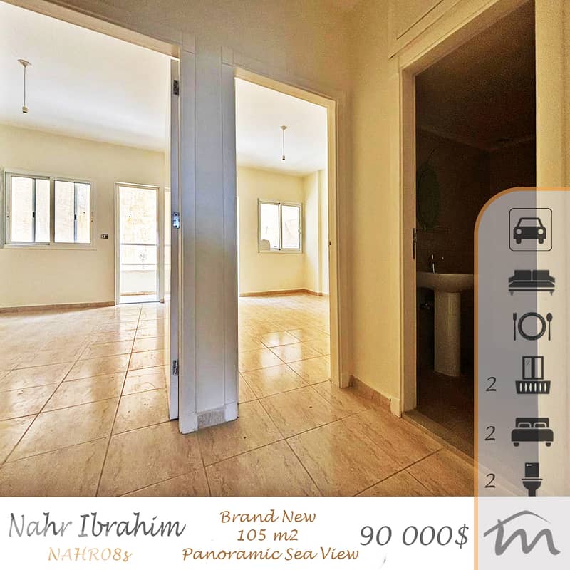 Nahr Ibrahim | Brand New 105m² | 2 Balconies | Panoramic Sea View 0