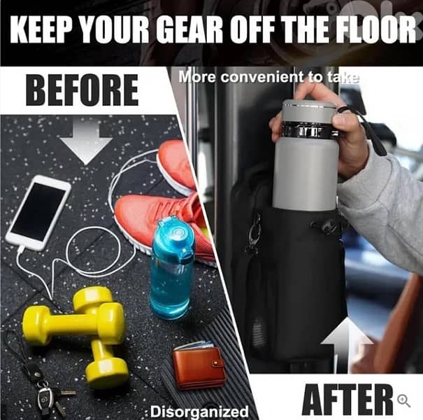 Magnetic Gym Bag With Water Bottle Holder 2