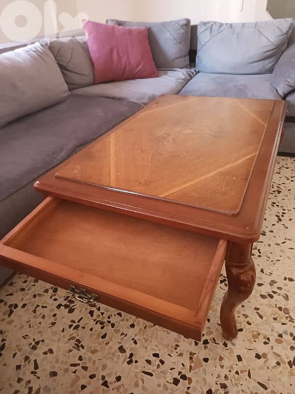 طاولة نص خشب زان 3