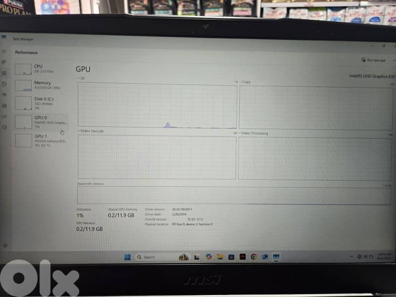 MSI i7 9th gen rtx 2060 6gb 24gb ram 5