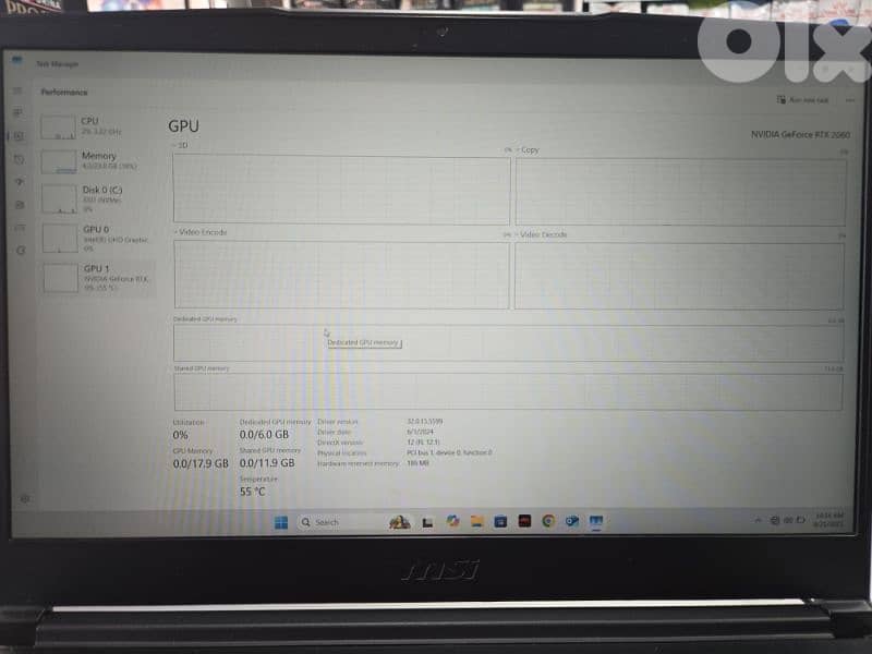 MSI i7 9th gen rtx 2060 6gb 24gb ram 6