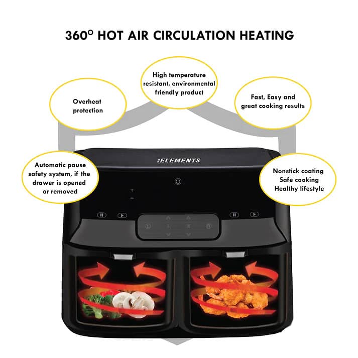 9.0 LITERS DOUBLE AIR FRYER DIGITAL 0