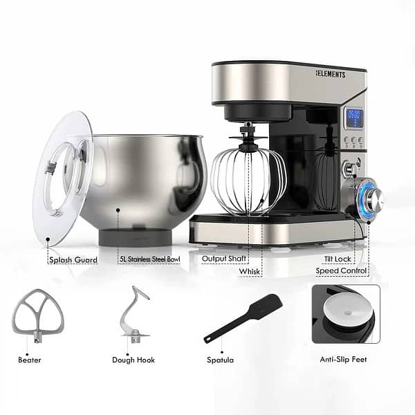 STAINLESS STEEL MULTIFUNCTION STAND MIXER 5 Liters 1