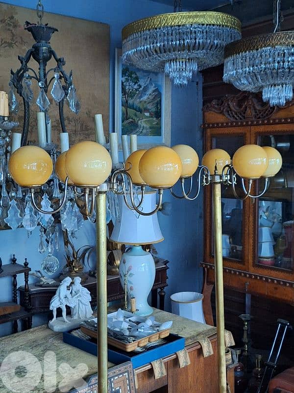 2 bronze and opaline floor lamps 8