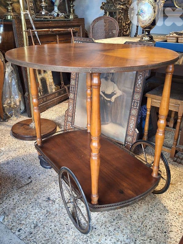 antique large drink trolley bar cart 6