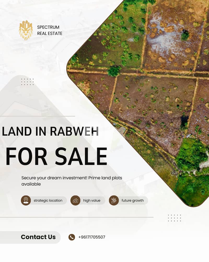 SUPER CATCH! 100$/Sq LAND FOR SALE IN RABWEH PRIME, (RAB-143) 0