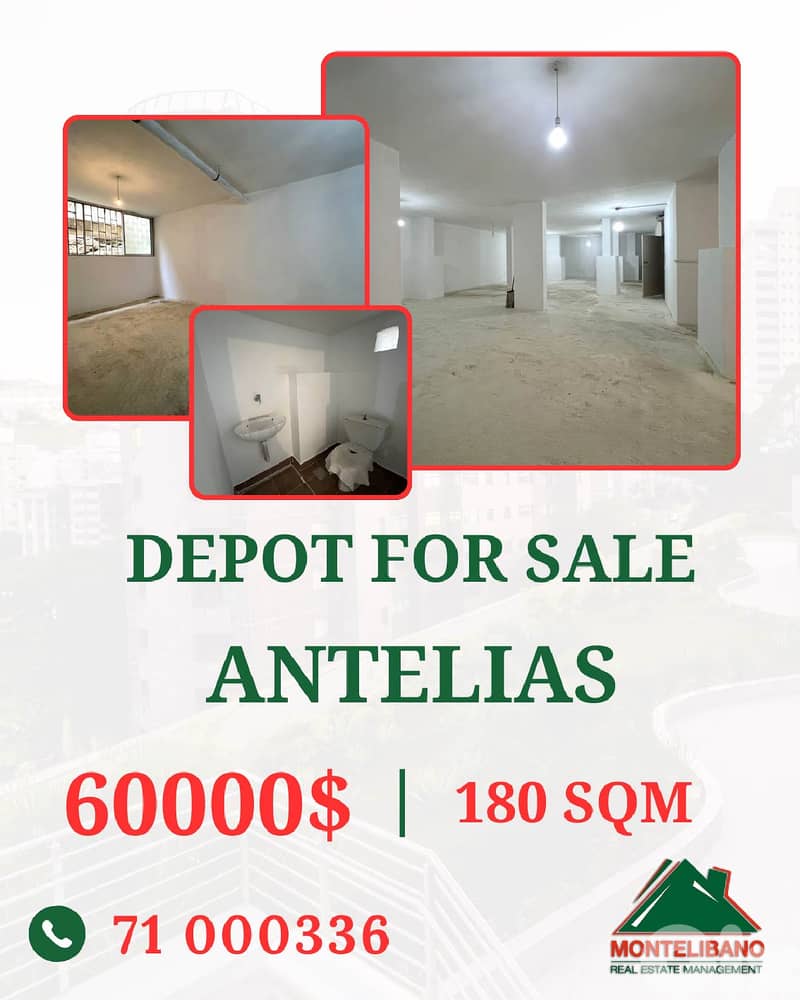 180 sqm Depot For Sale in Antelias !!! 0