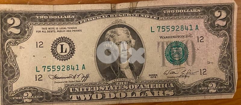Rare 2 dollars series 1976 0