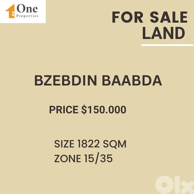 LAND FOR SALE IN BAABDA BZEBDIN 0