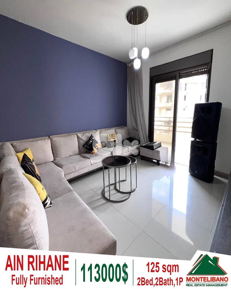 Fully Furnished 125 sqm Apartment For Sale in Ain Rihane with Sea View 0