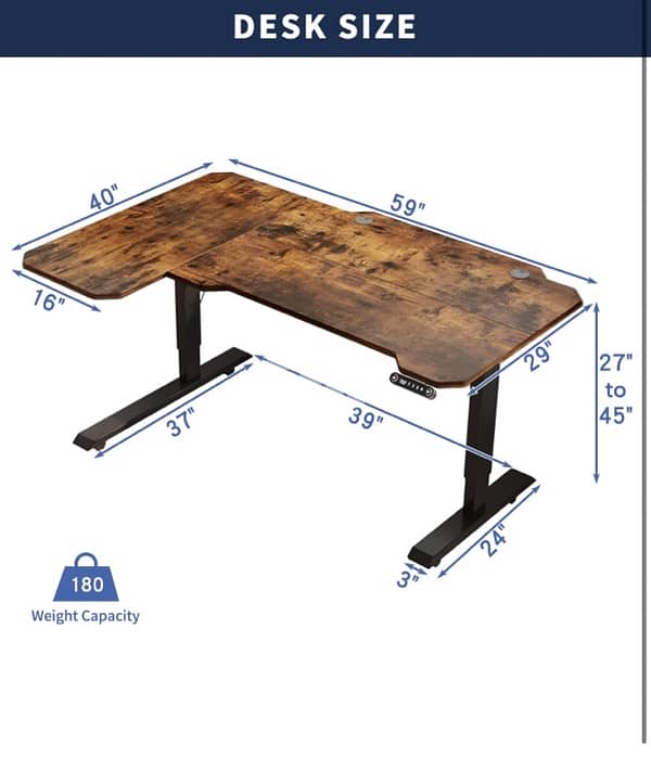 L shape Adjustable Standing Desk طاولة مكتب 2