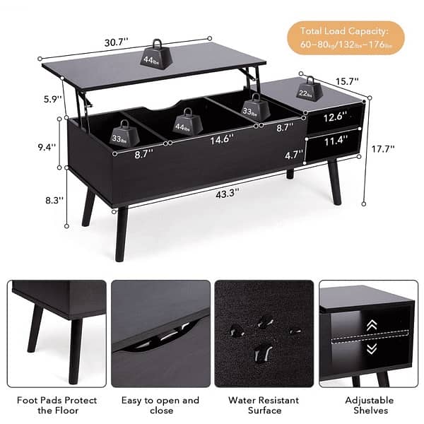 double lift coffee table heavy duty 2