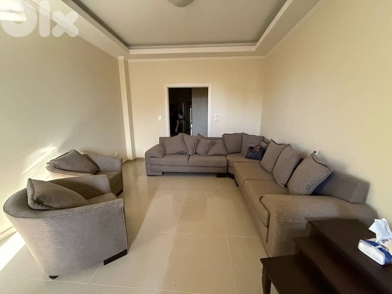 L shape couch + two chairs for sale 1