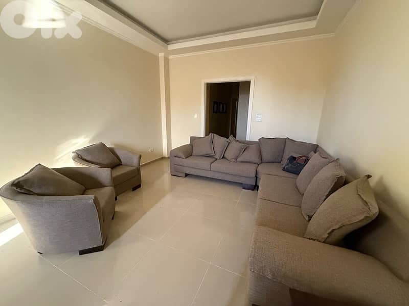 L shape couch + two chairs for sale 2