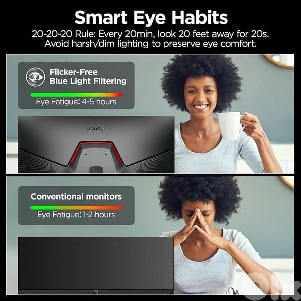 kooriu 24” gaming monitor 200hz fhd hdr400 6