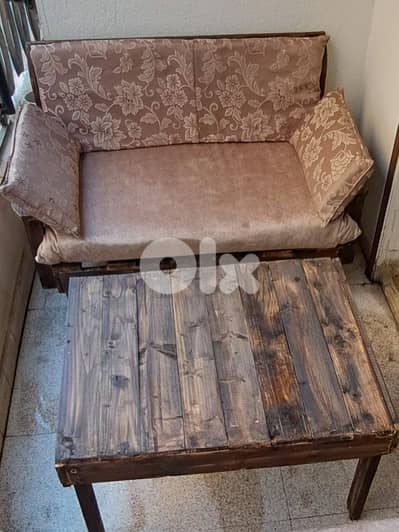 Outdoor Set for 4 persons + Table + cushions