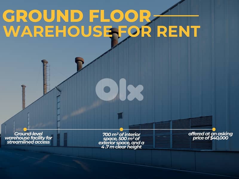 JH25-4313 Ground Floor Warehouse 1,200m2 for rent in Fanar, $3333 cash 0