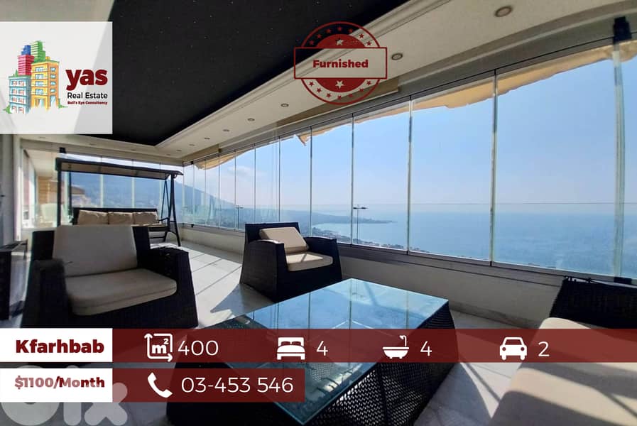 Kfarhbab 400m2 | Excellent Condition | Rent | Sea View | Furnished |YV 0