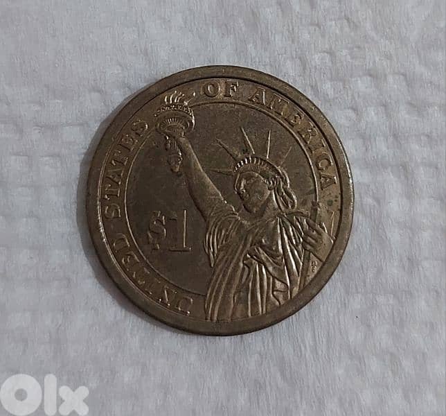 USA One Dollar USD president Polk Coin 1
