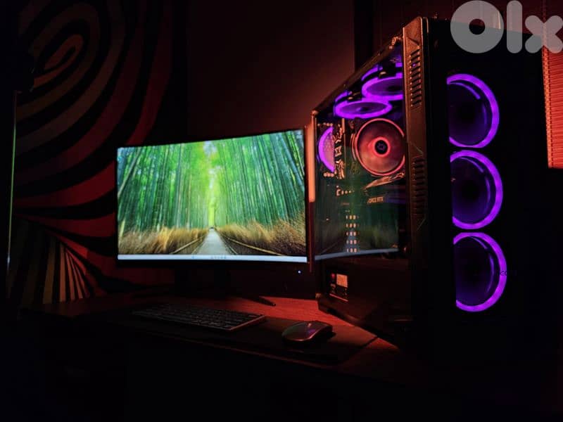 Gaming PC Full 3060Ti 32GB with Curved 2k Monitor 0