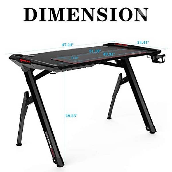 AuAg Gaming Desk 120 cm LED Desk Gaming Computer Table 1