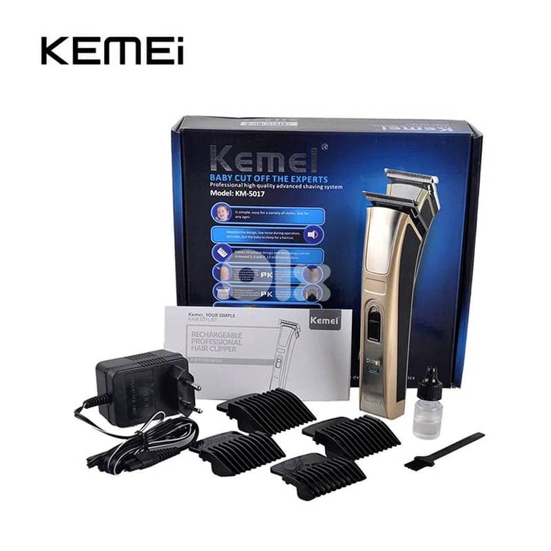 KEMEI Hair and Beard Rechargeable Trimmer, 4 Shaving Combs 0