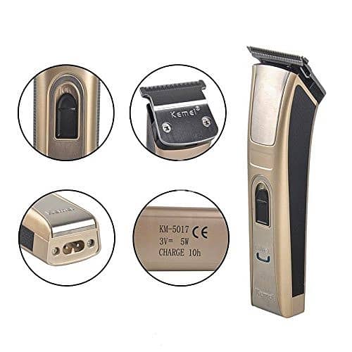 KEMEI Hair and Beard Rechargeable Trimmer, 4 Shaving Combs 3