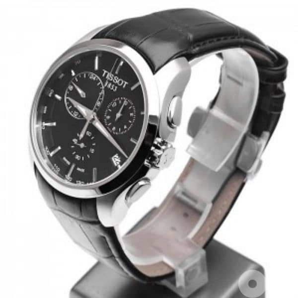 Tissot Men's Couturier GMT Dual Time Zone Leather Strap Watch 3
