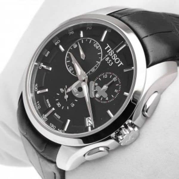 Tissot Men's Couturier GMT Dual Time Zone Leather Strap Watch 4